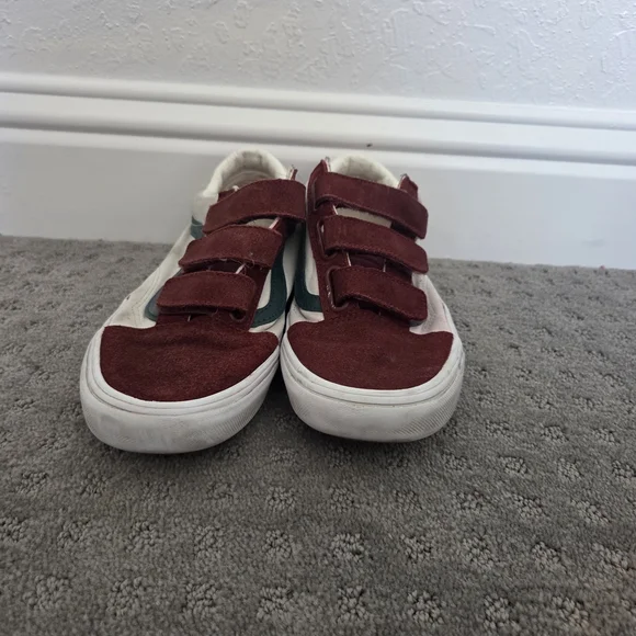 Red and Cream Velcro Sneakers - Picture 2 of 6